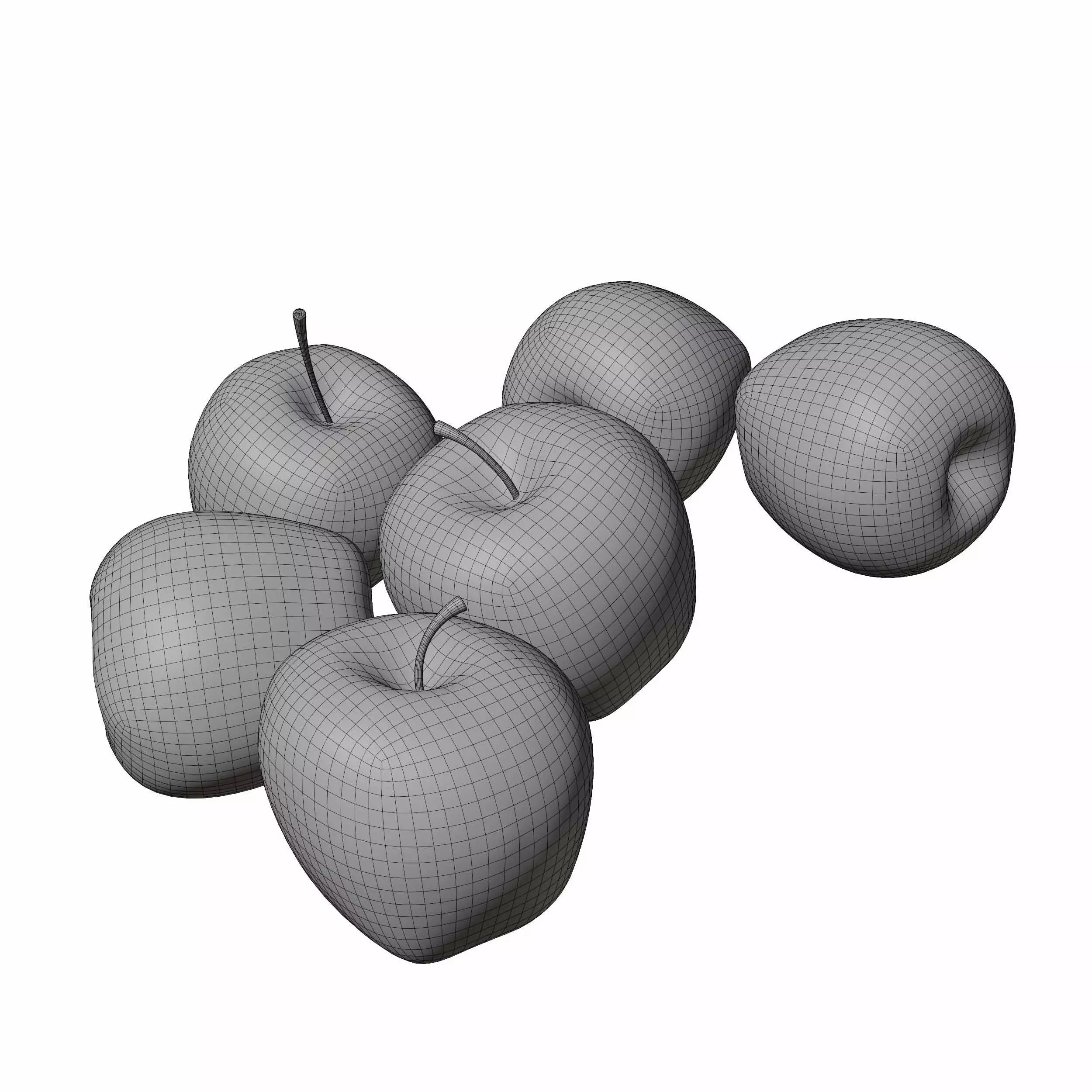 Apples Fruit 3D model_6