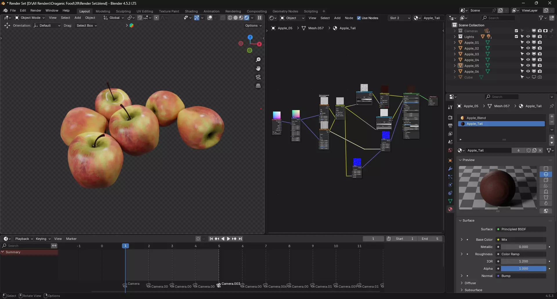 Apples Fruit 3D model_5