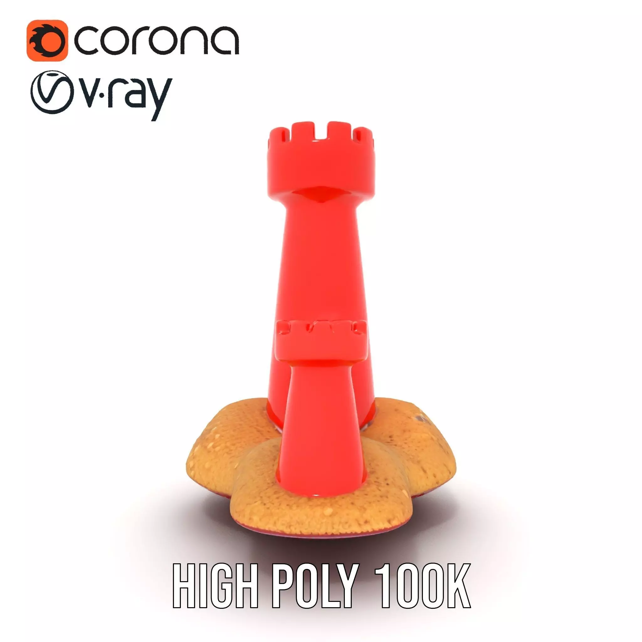 Red Sandcastle model pack Low-poly 3D model_27