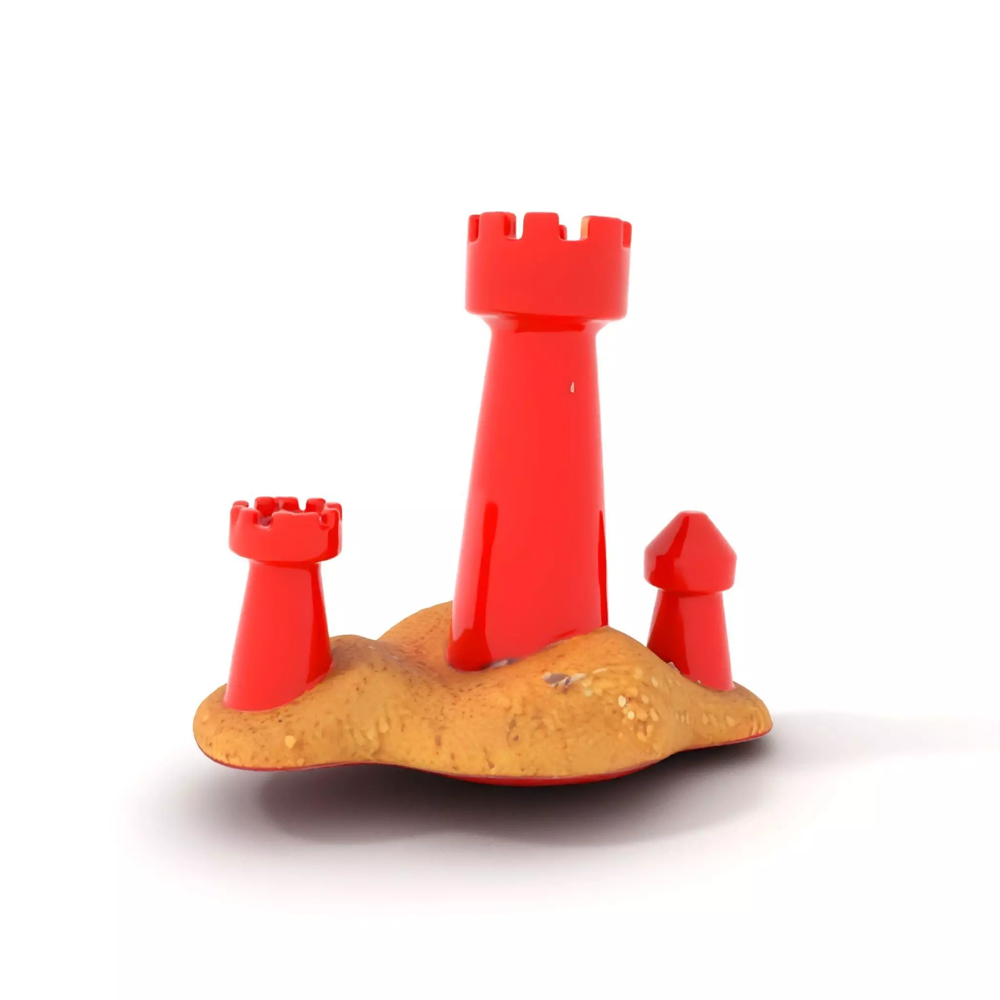 Red Sandcastle model pack Low-poly 3D model_0