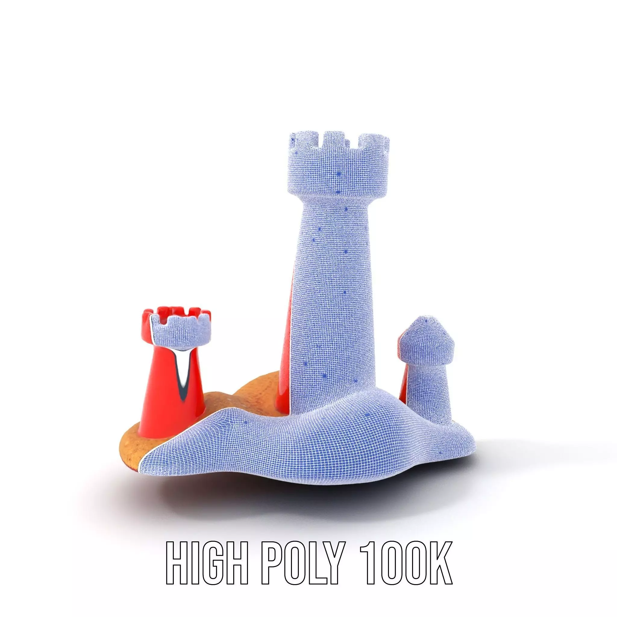 Red Sandcastle model pack Low-poly 3D model_5