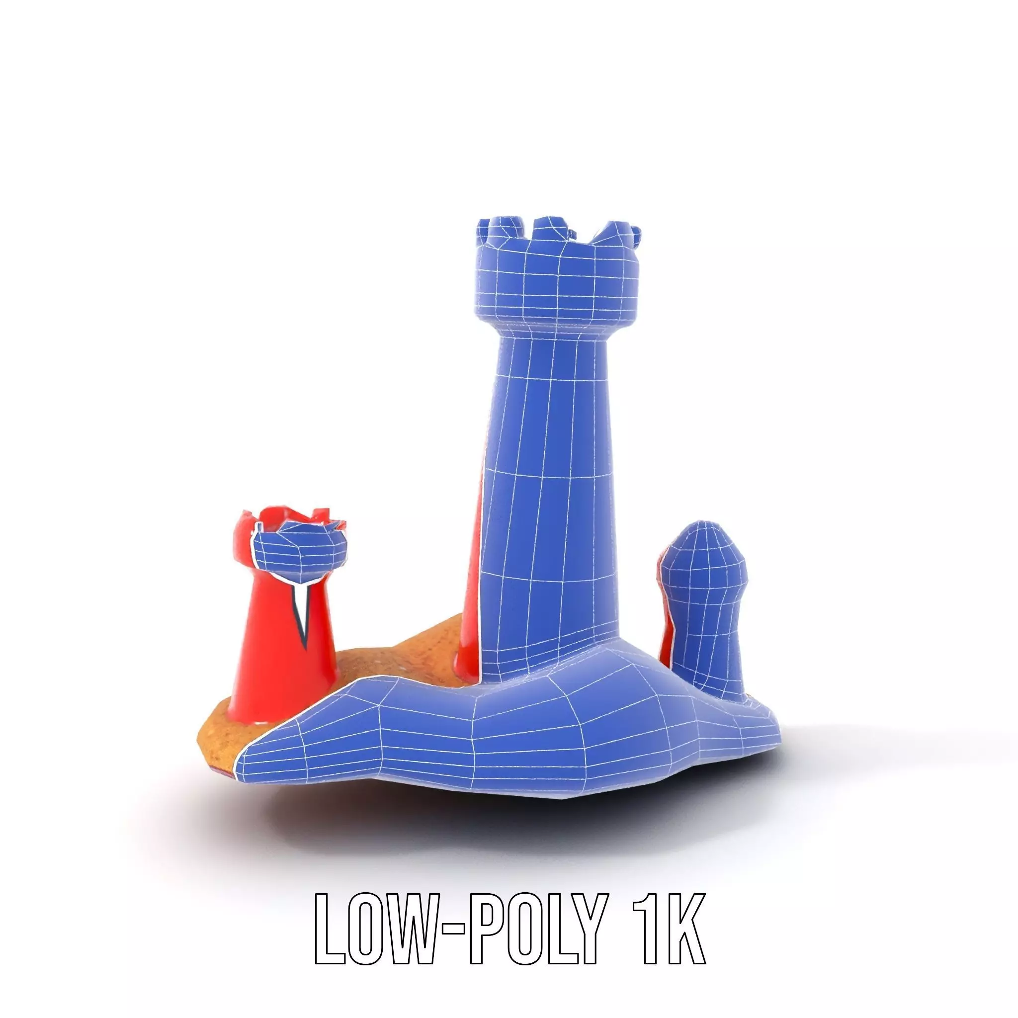 Red Sandcastle model pack Low-poly 3D model_26