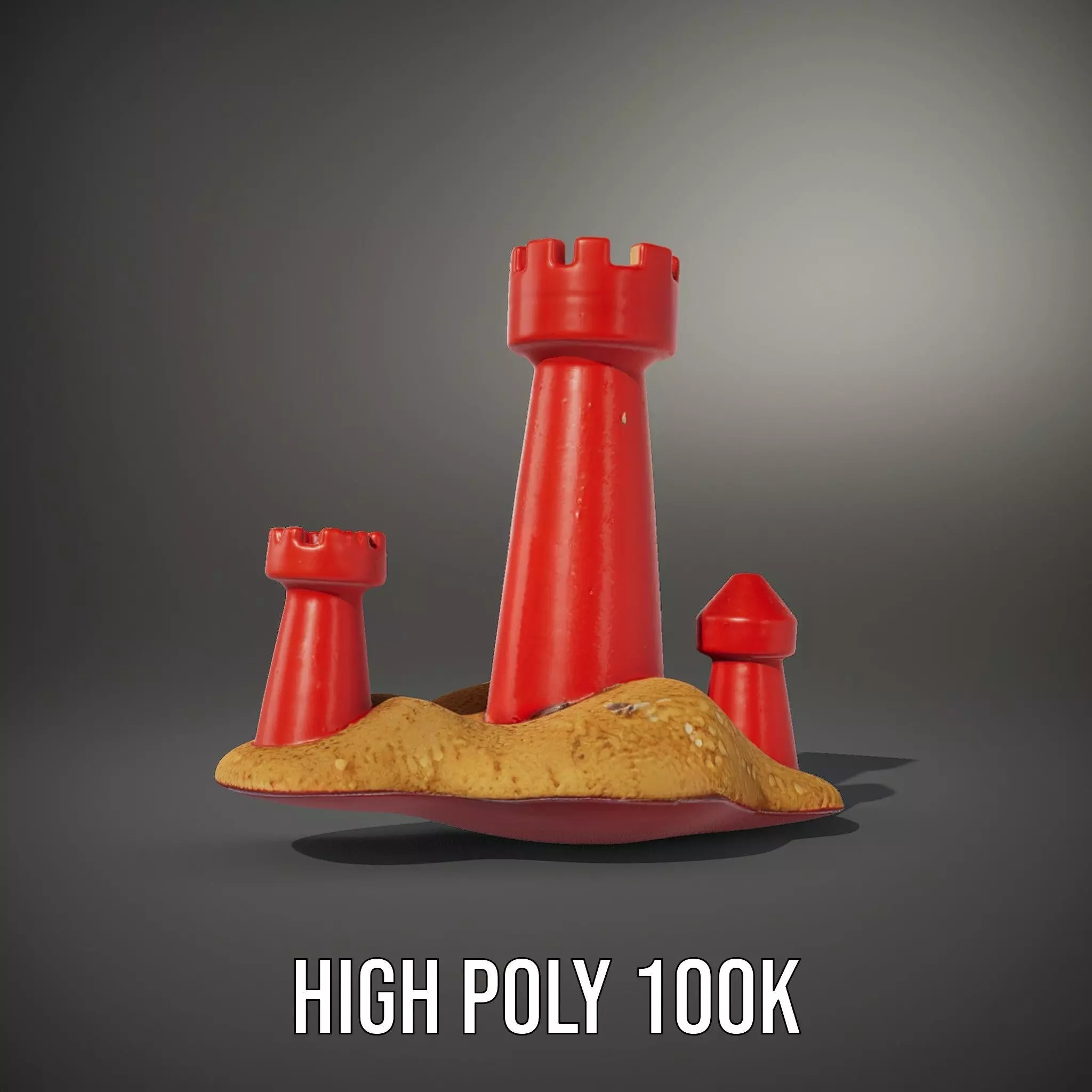 Red Sandcastle model pack Low-poly 3D model_11