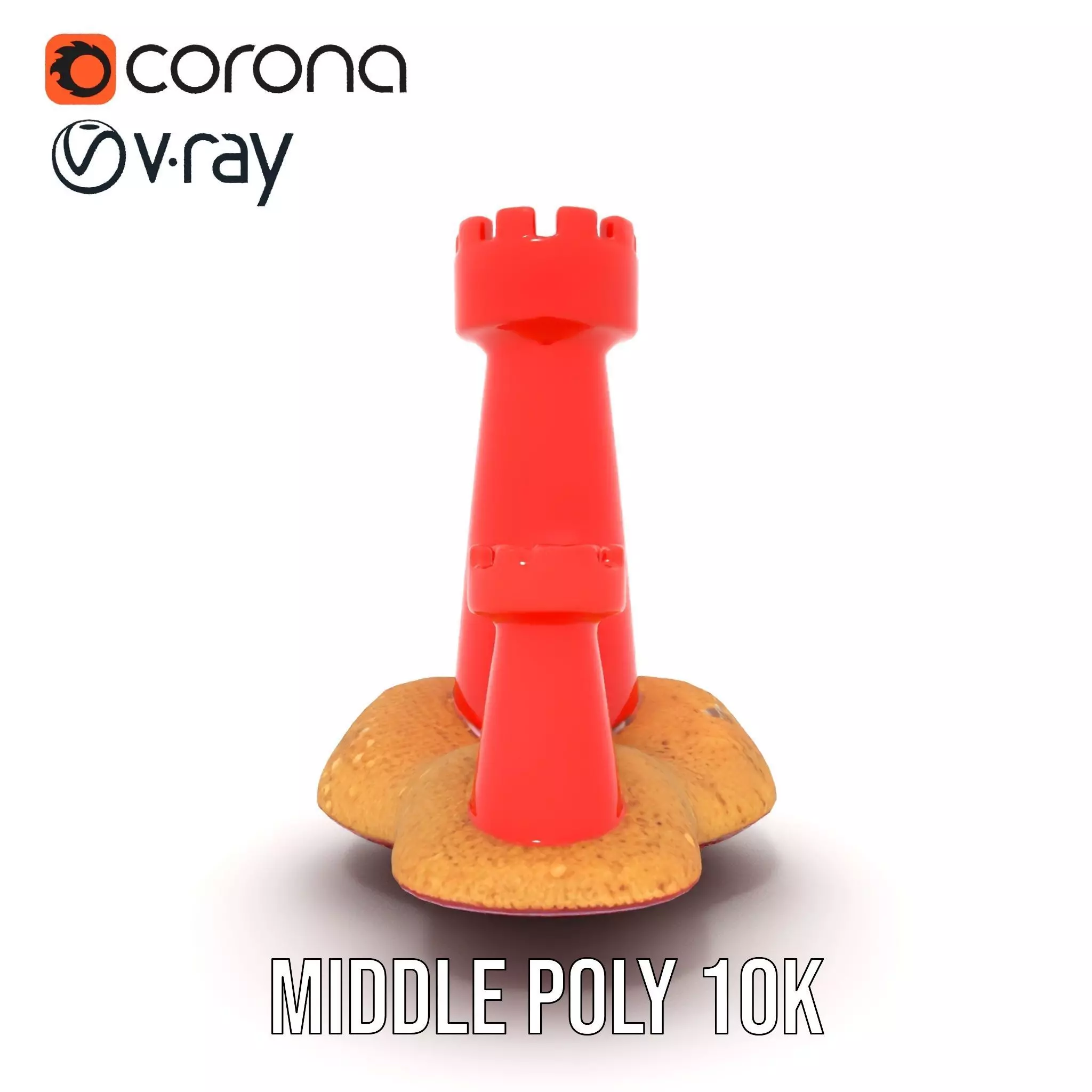 Red Sandcastle model pack Low-poly 3D model_12