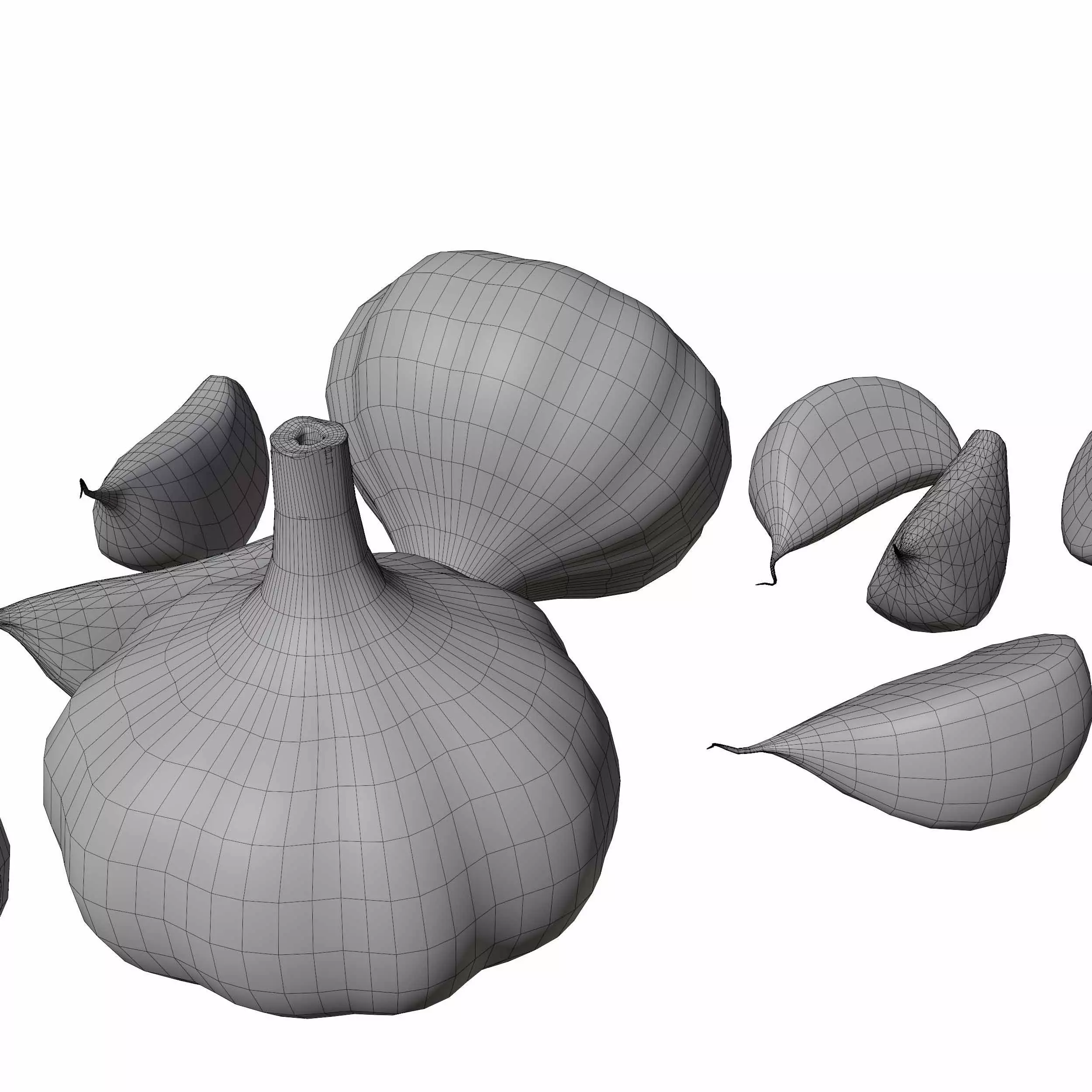 Garlic full and half 3D model_6