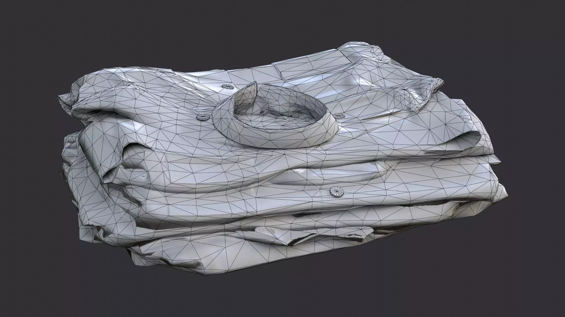 Camouflage Military Uniform Fabric Stack Low-poly 3D model_7