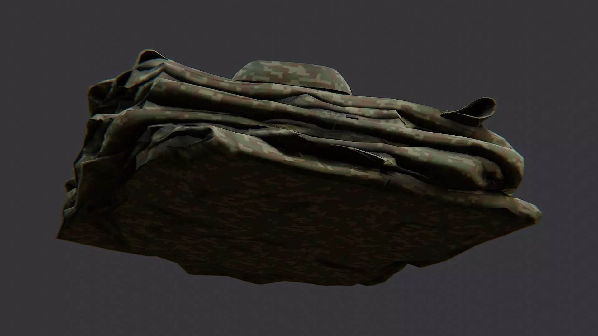 Camouflage Military Uniform Fabric Stack Low-poly 3D model_5