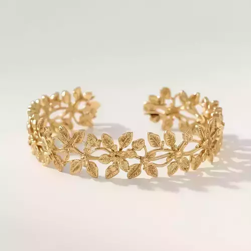 Golden Bloom Cuff Bracelet