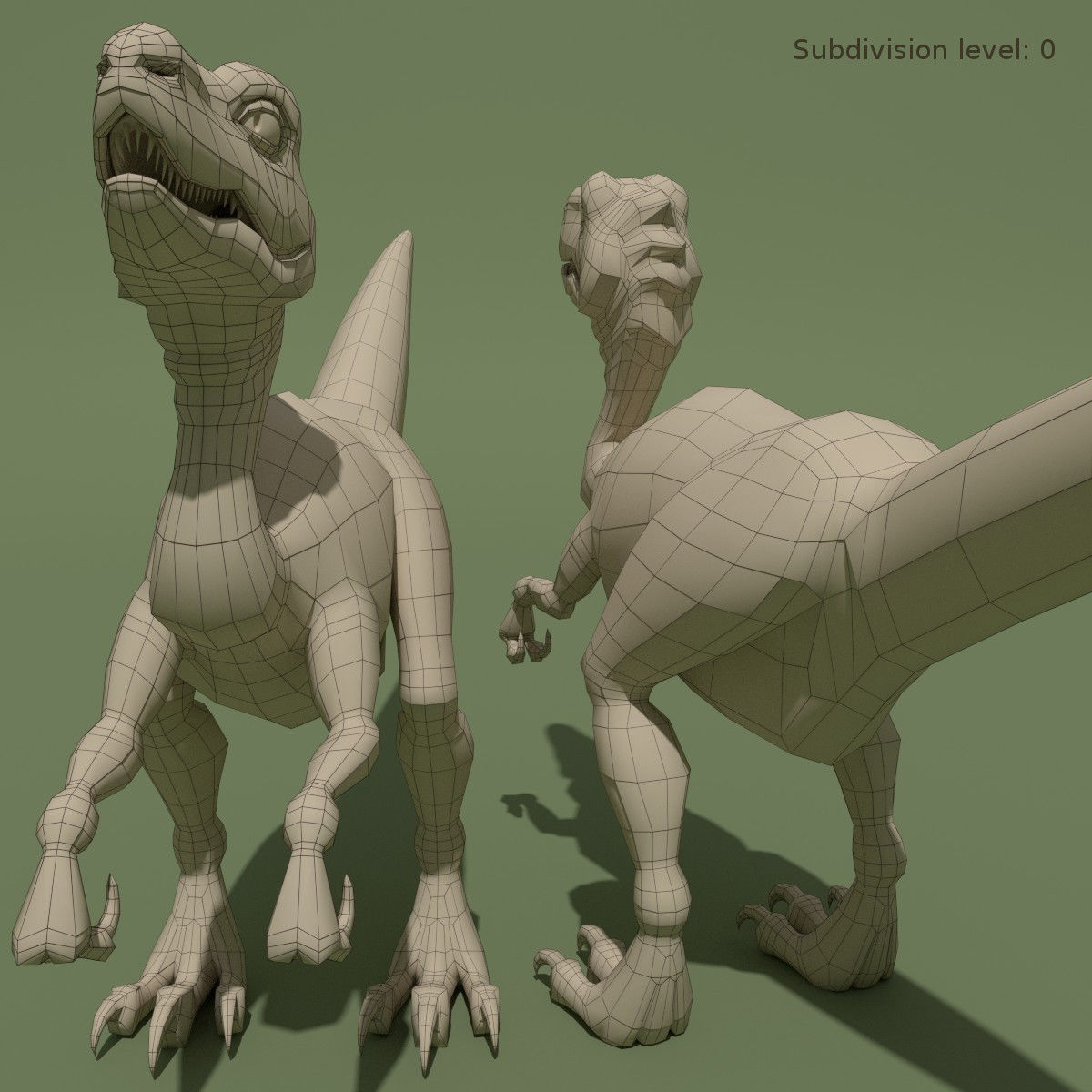 Purple Dinosaur Low-poly 3D model_7