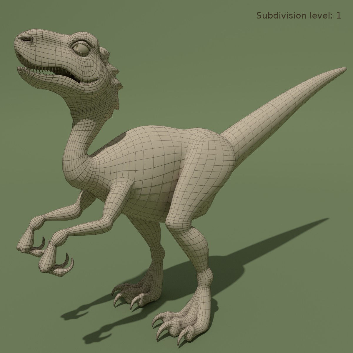 Purple Dinosaur Low-poly 3D model_6