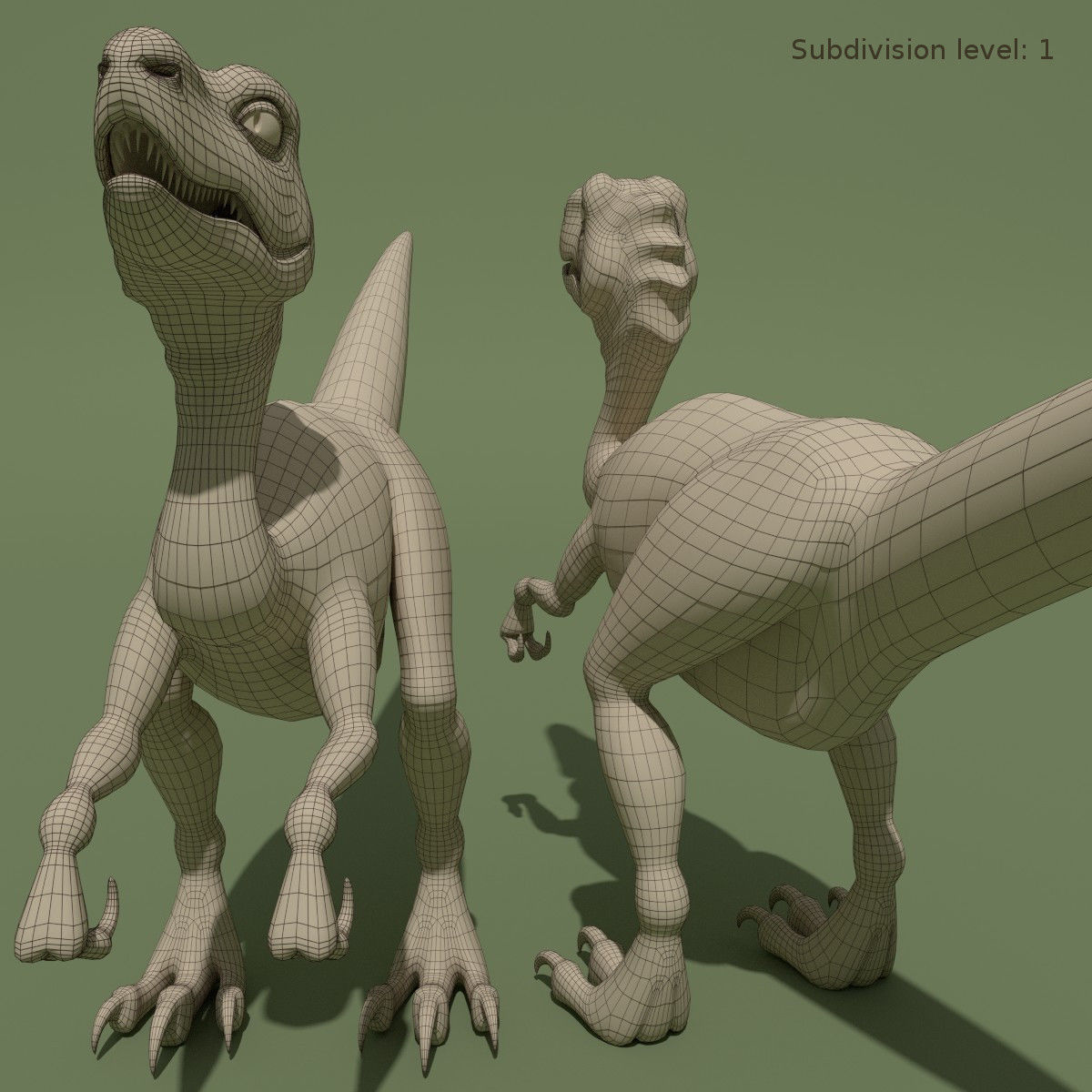 Purple Dinosaur Low-poly 3D model_8