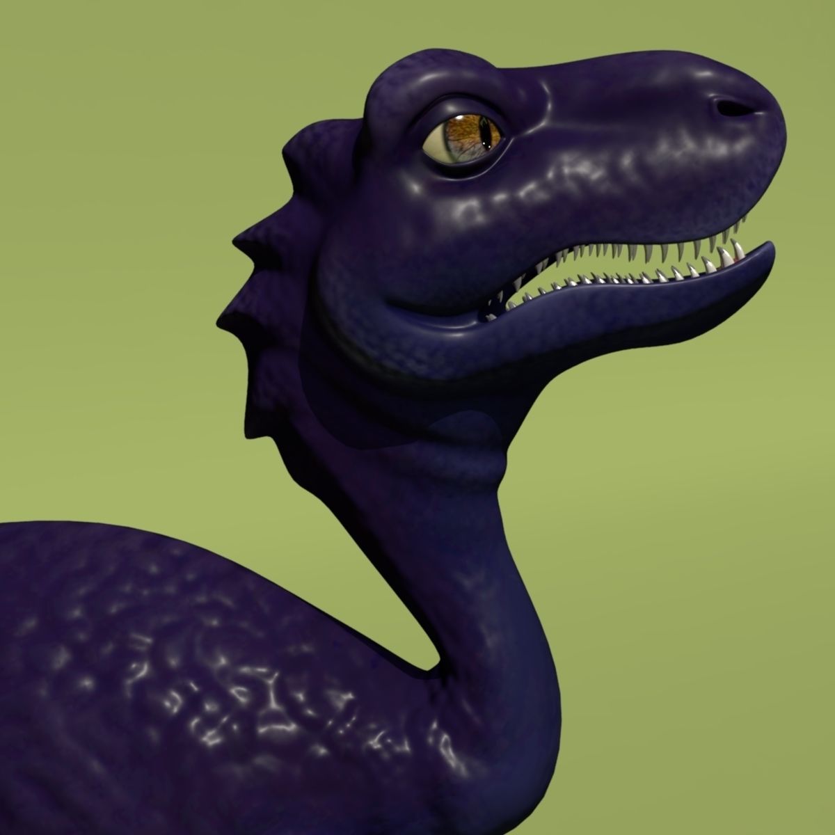 Purple Dinosaur Low-poly 3D model_4