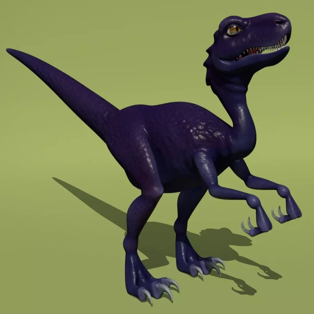 Purple Dinosaur Low-poly 3D model_0