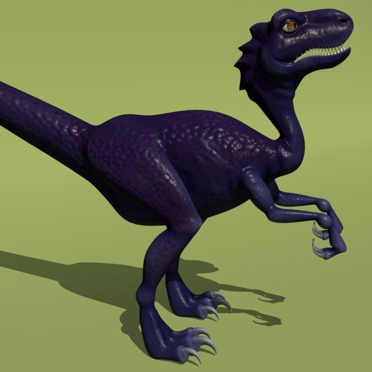 Purple Dinosaur Low-poly 3D model_1