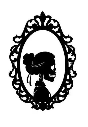 Victorian Skeleton Cameo STL 3D print model Victorian Skeleton Cameo STL 3D print model