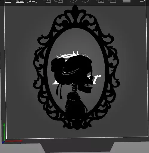 Victorian Skeleton Cameo STL 3D print model_1