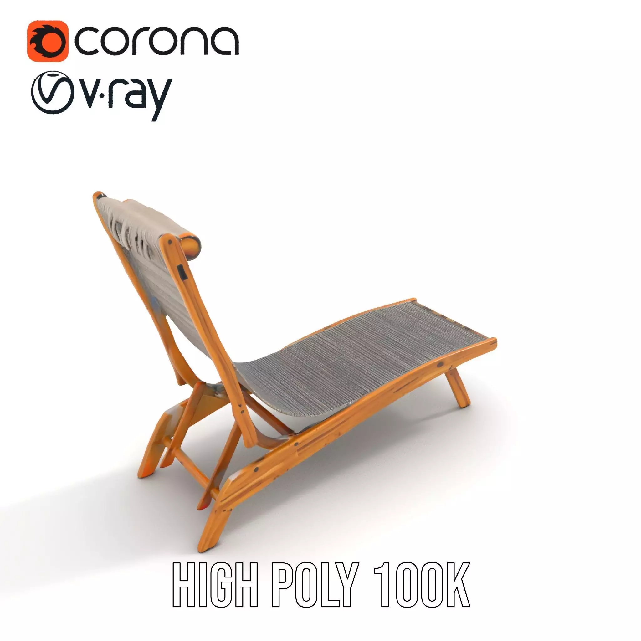 Natural Oak Lounger model pack Low-poly 3D model_21