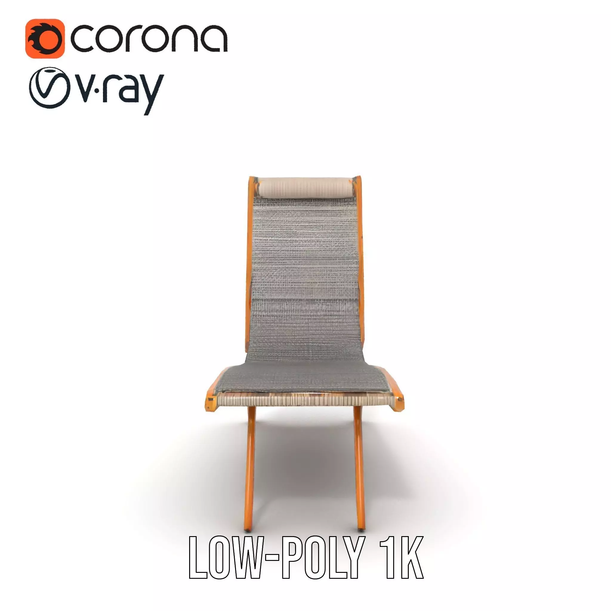 Natural Oak Lounger model pack Low-poly 3D model_17