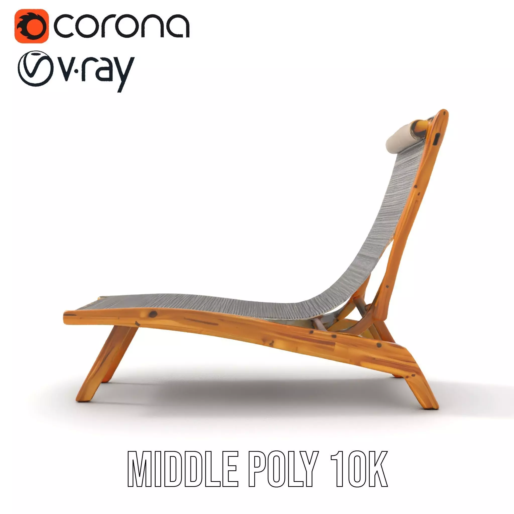 Natural Oak Lounger model pack Low-poly 3D model_22