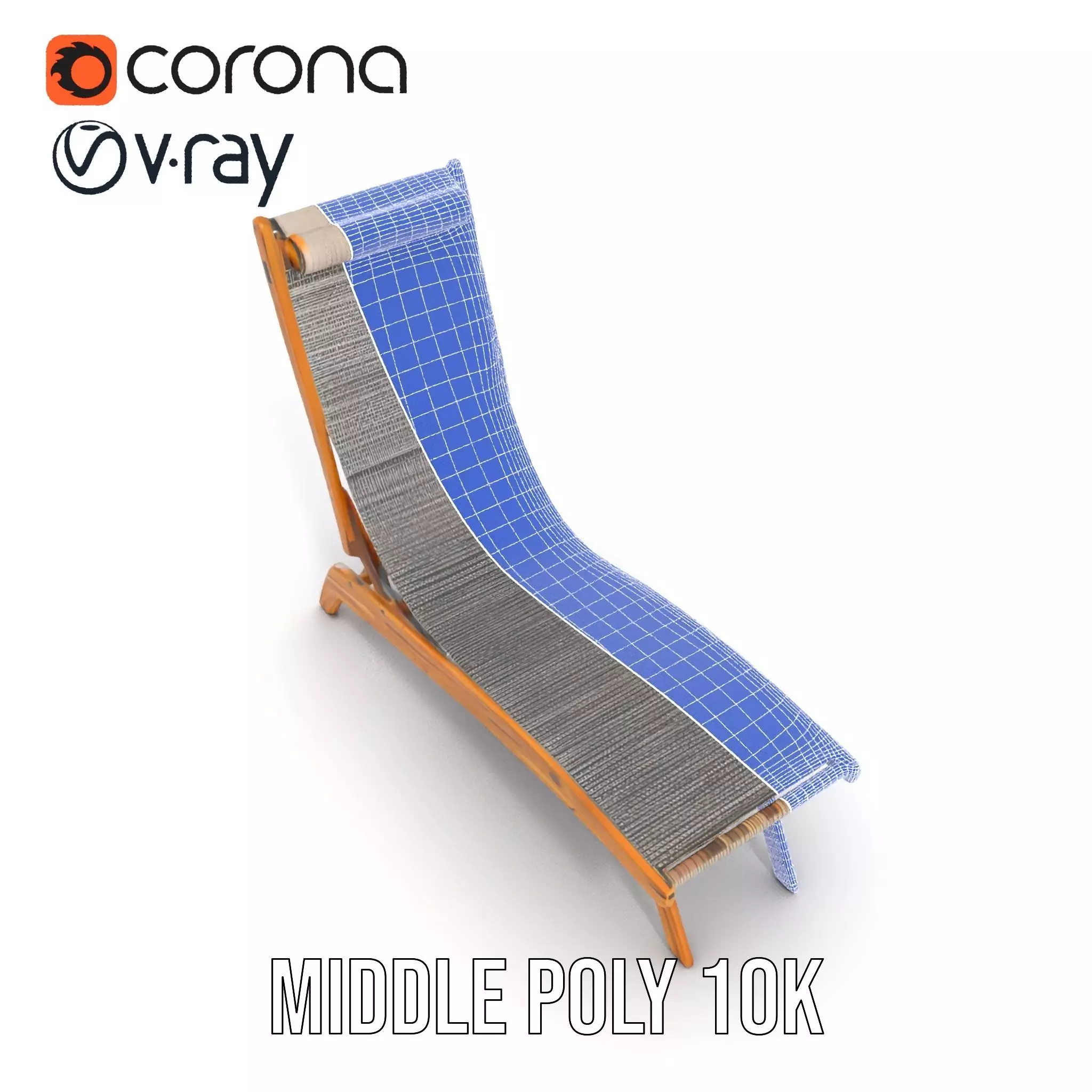 Natural Oak Lounger model pack Low-poly 3D model_19