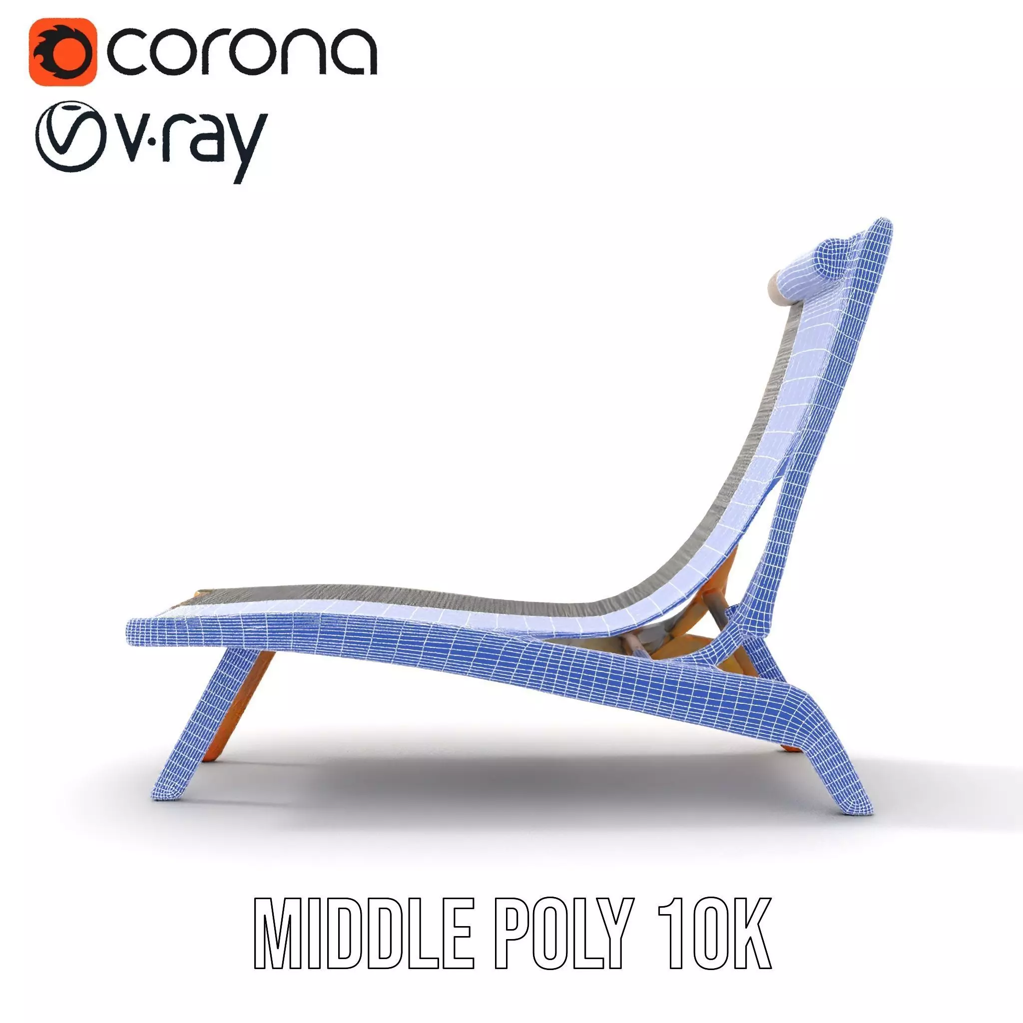 Natural Oak Lounger model pack Low-poly 3D model_16