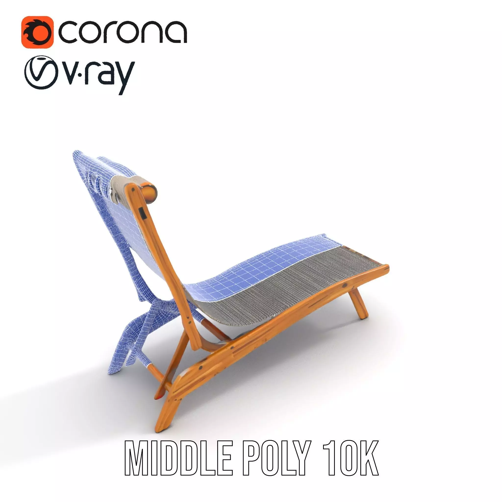Natural Oak Lounger model pack Low-poly 3D model_13