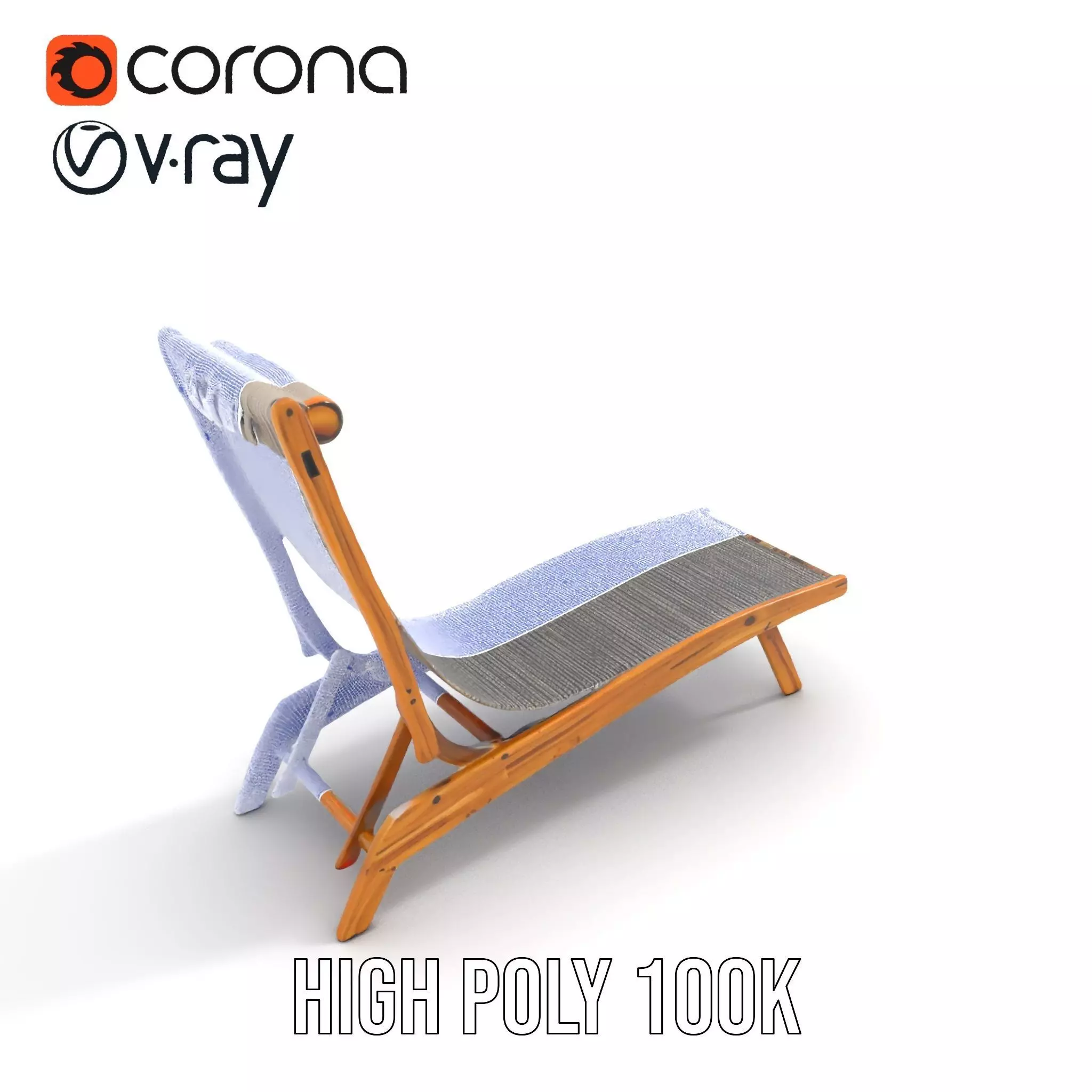 Natural Oak Lounger model pack Low-poly 3D model_24