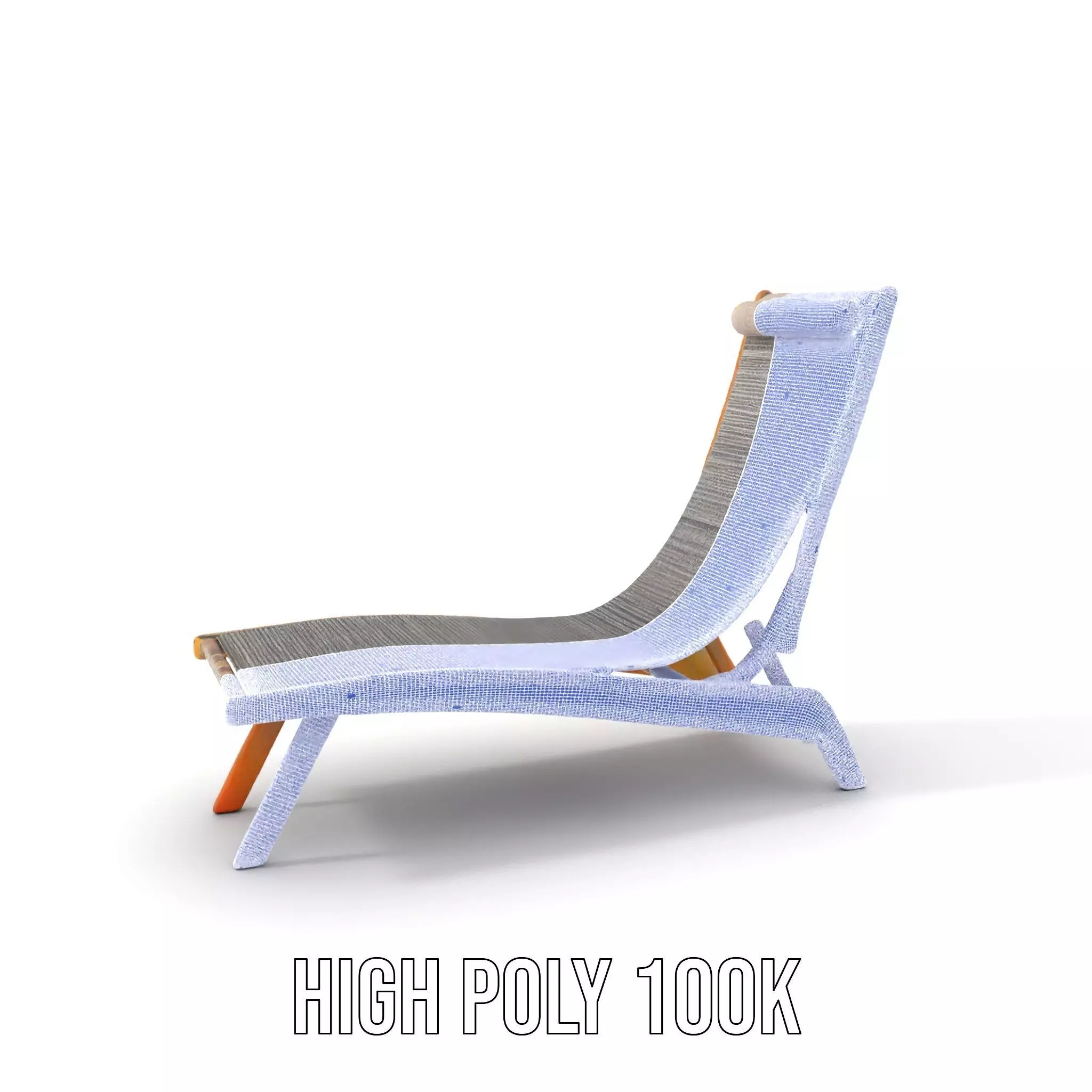 Natural Oak Lounger model pack Low-poly 3D model_5
