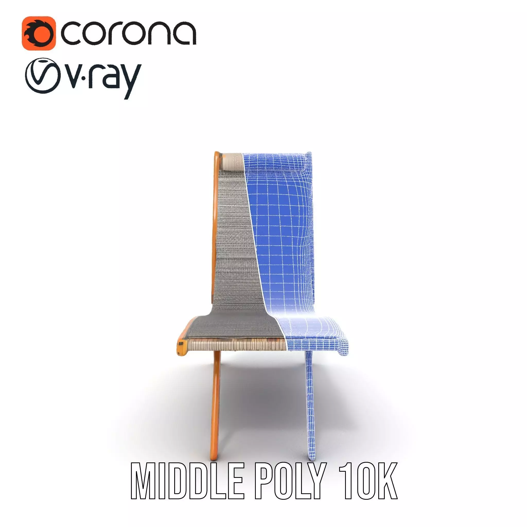 Natural Oak Lounger model pack Low-poly 3D model_25
