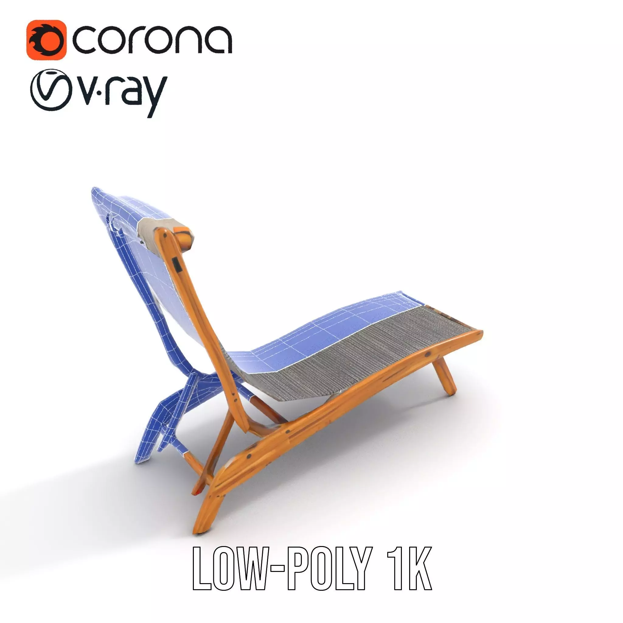 Natural Oak Lounger model pack Low-poly 3D model_31