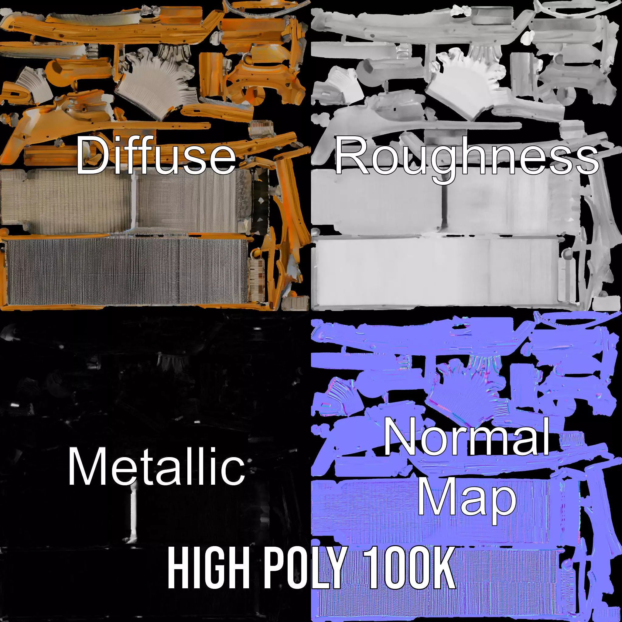 Natural Oak Lounger model pack Low-poly 3D model_4