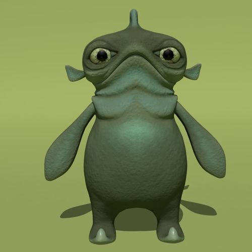 Fishy Monster Low-poly 3D model