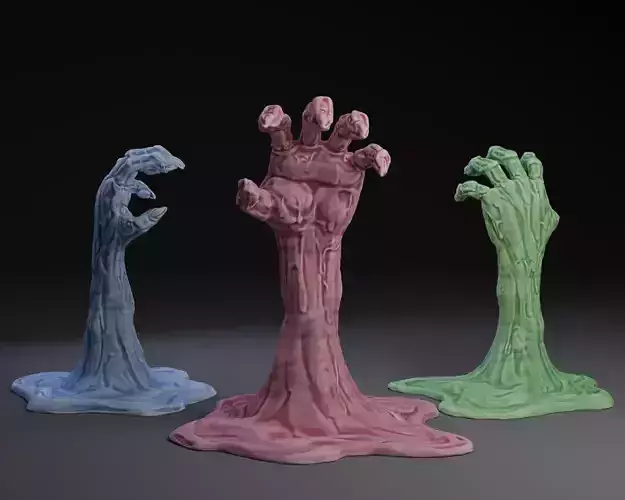 Rising Zombie Hand STL Set 3D print model