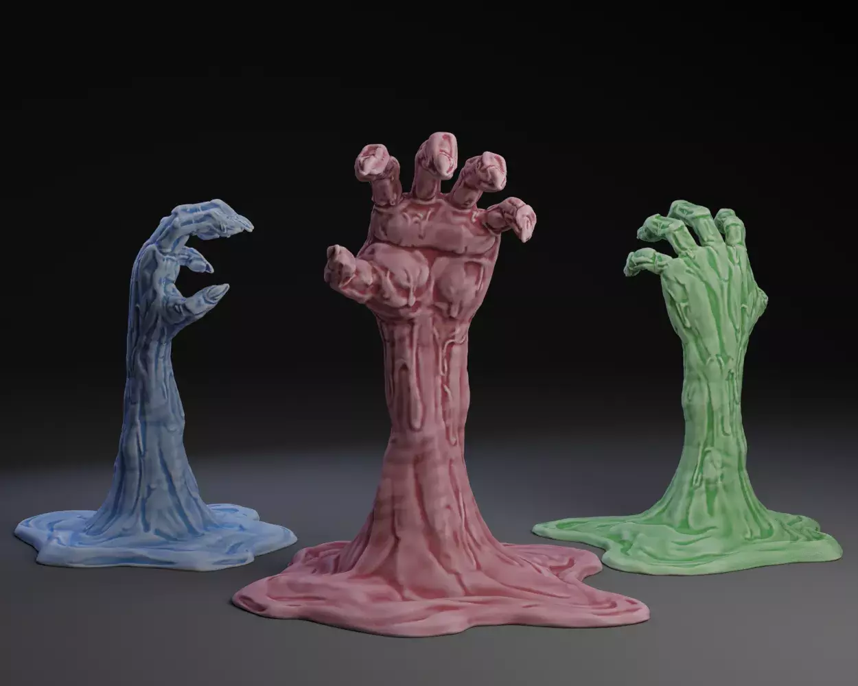 Rising Zombie Hand STL Set 3D print model_0