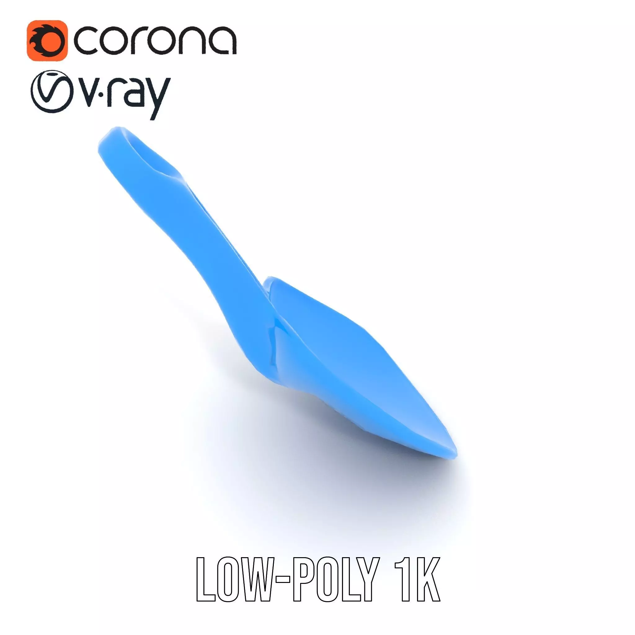 Blue Plastic Shovel model pack Low-poly 3D model_16