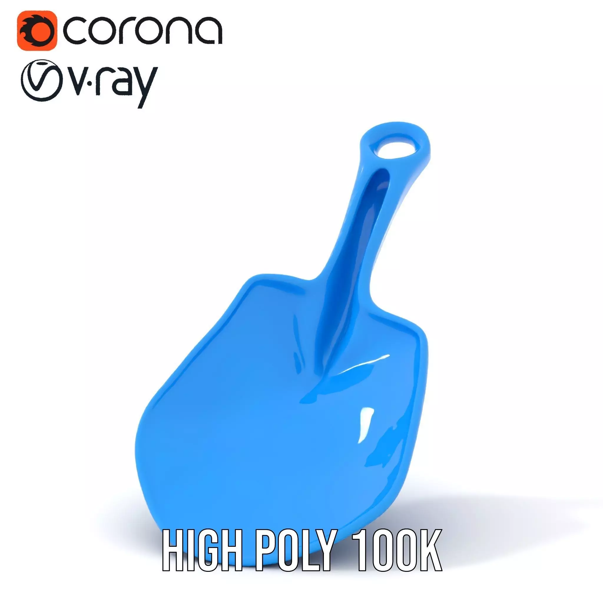 Blue Plastic Shovel model pack Low-poly 3D model_17