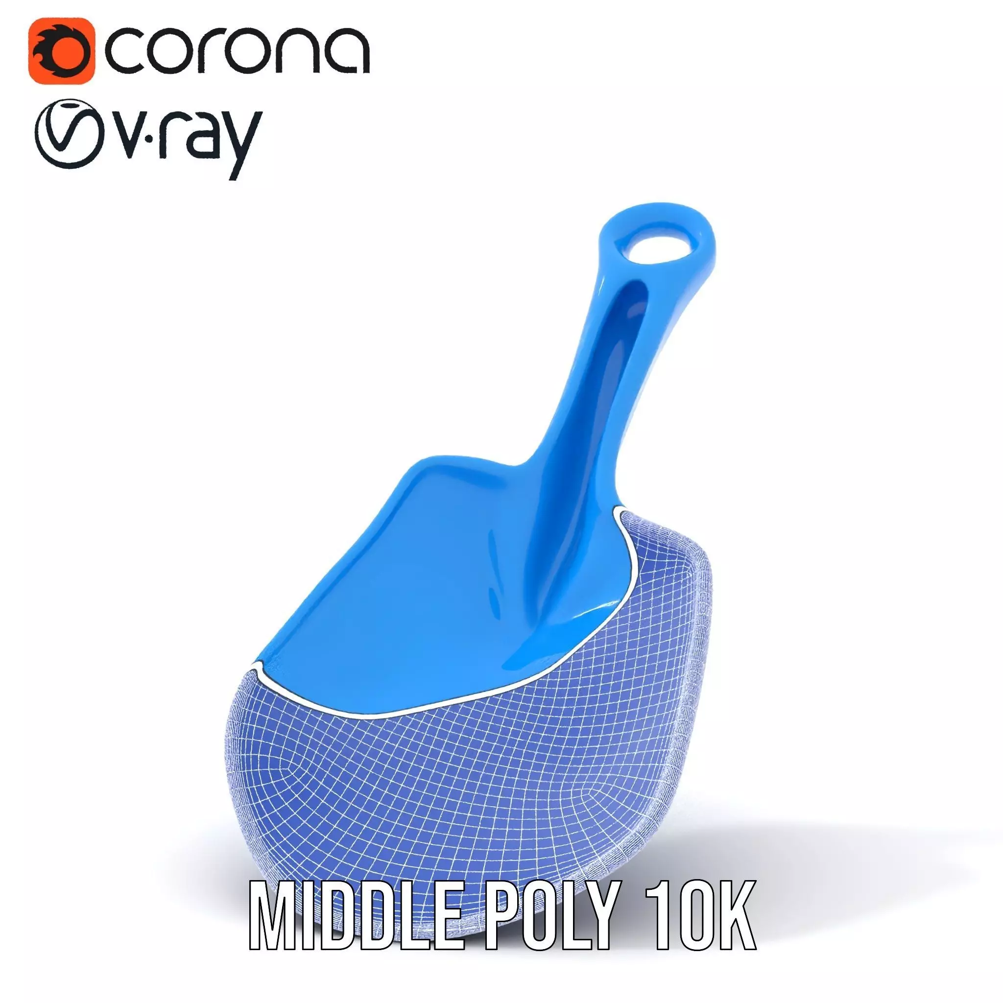 Blue Plastic Shovel model pack Low-poly 3D model_30
