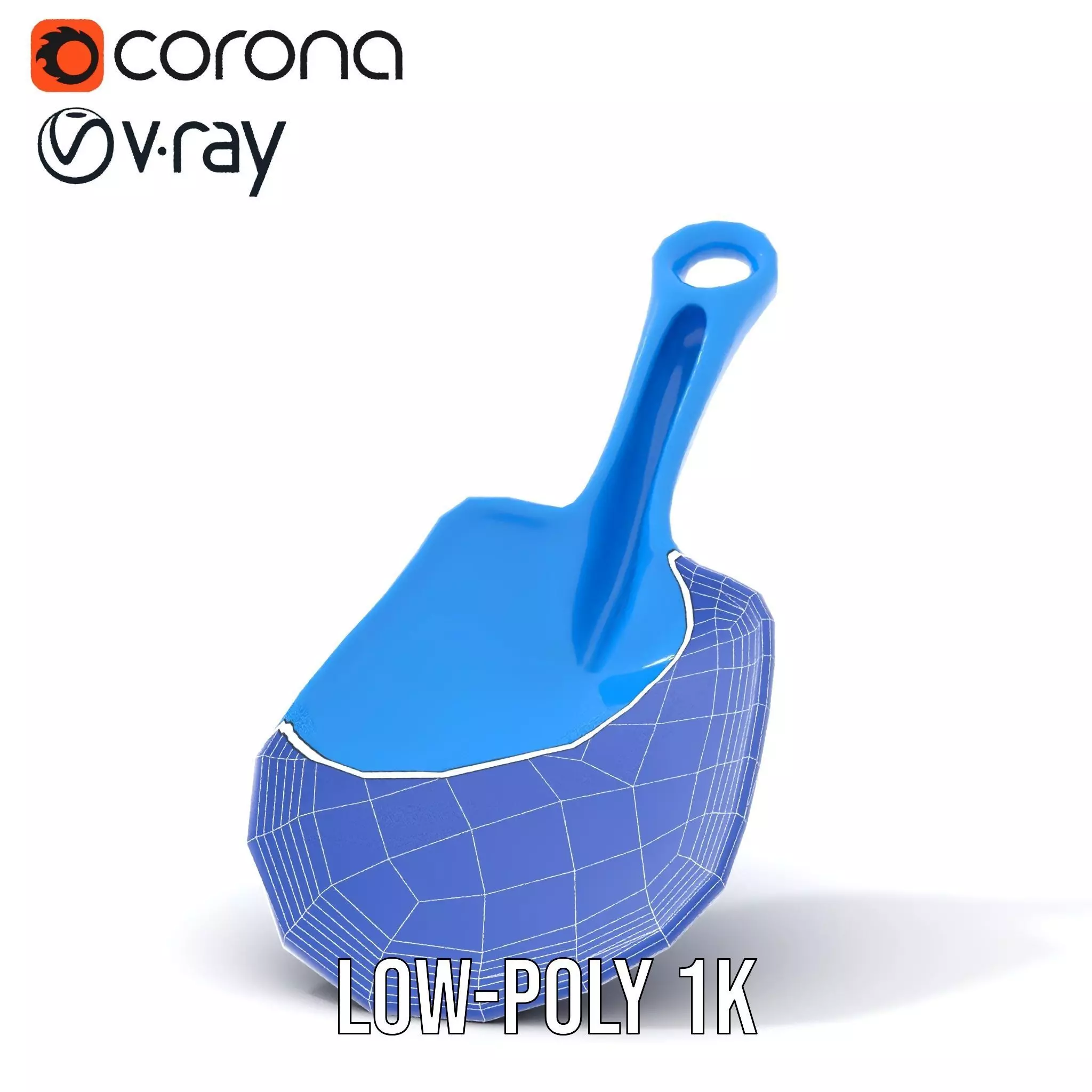 Blue Plastic Shovel model pack Low-poly 3D model_22