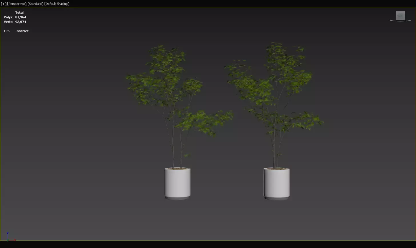 Modern Potted Green Tree 3D Model Collection 3D model_1