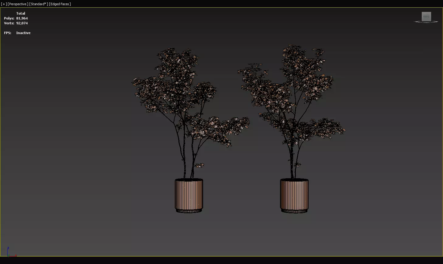 Modern Potted Green Tree 3D Model Collection 3D model_4