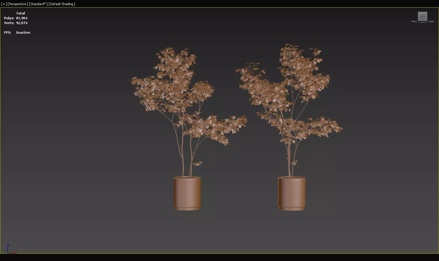 Modern Potted Green Tree 3D Model Collection 3D model_3