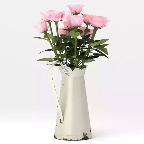 Pink roses in pither