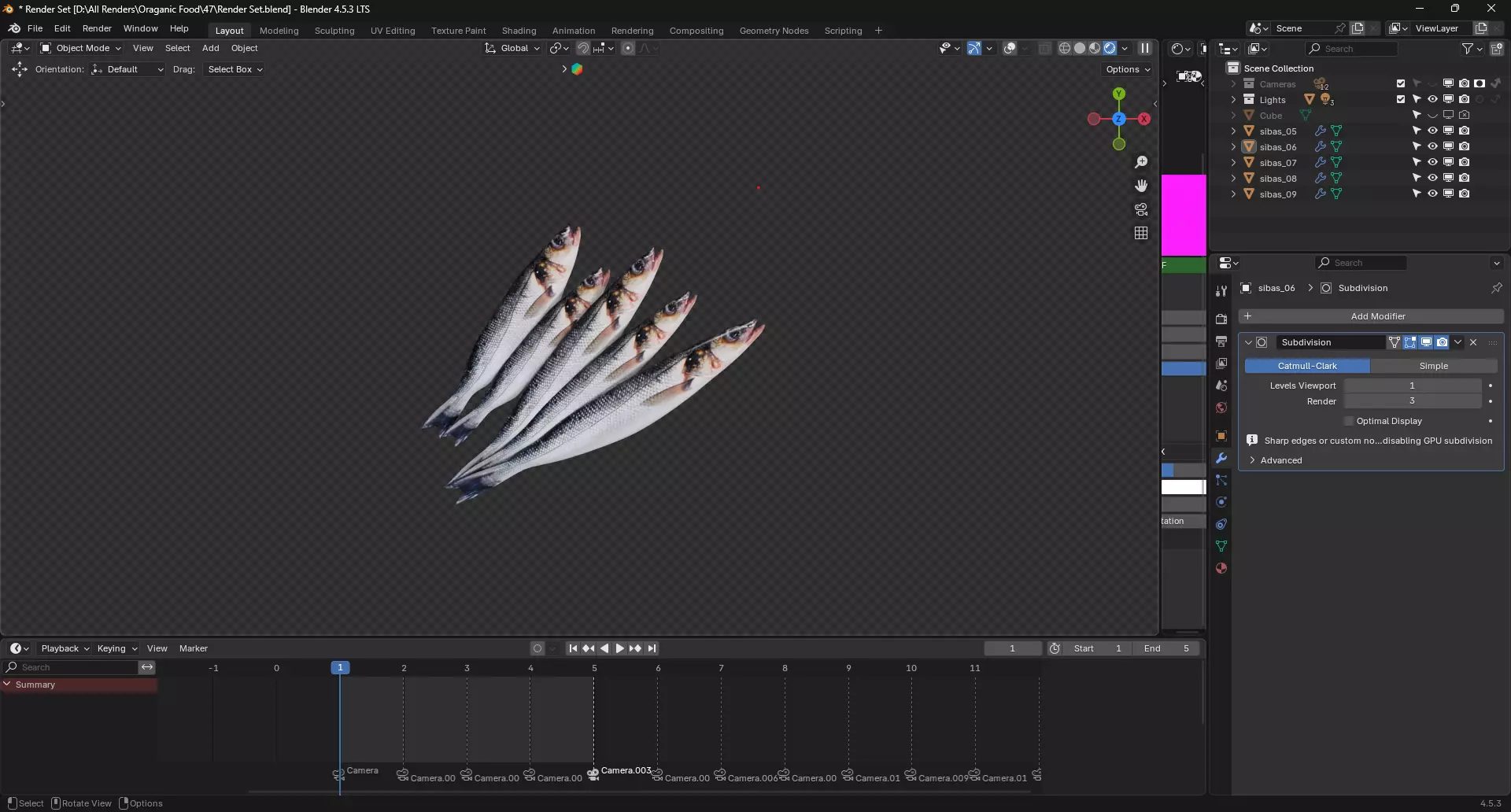 Seabass Fish 3D model_5