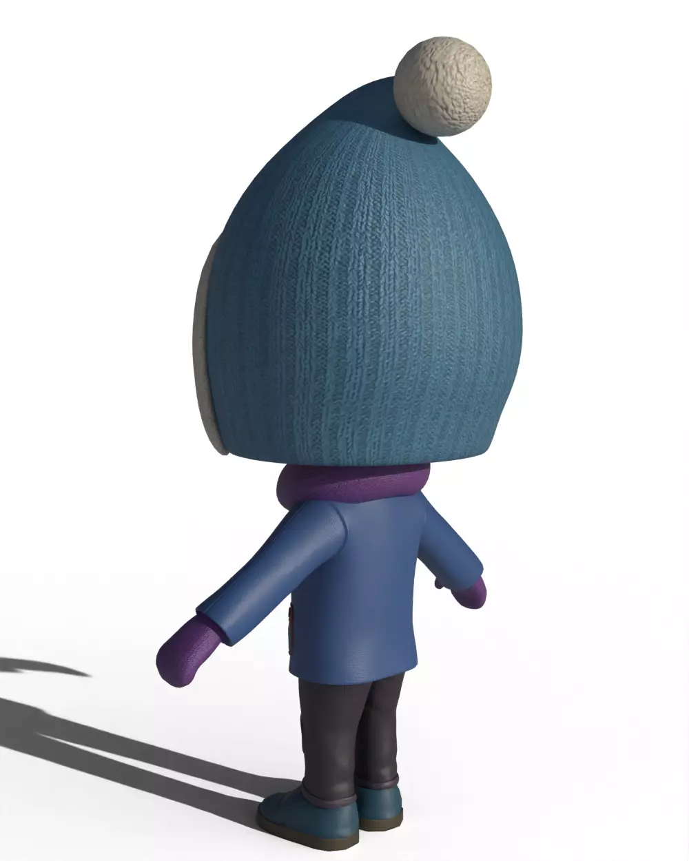 Cartoon Child Boy Winter Clothing 3D model_5