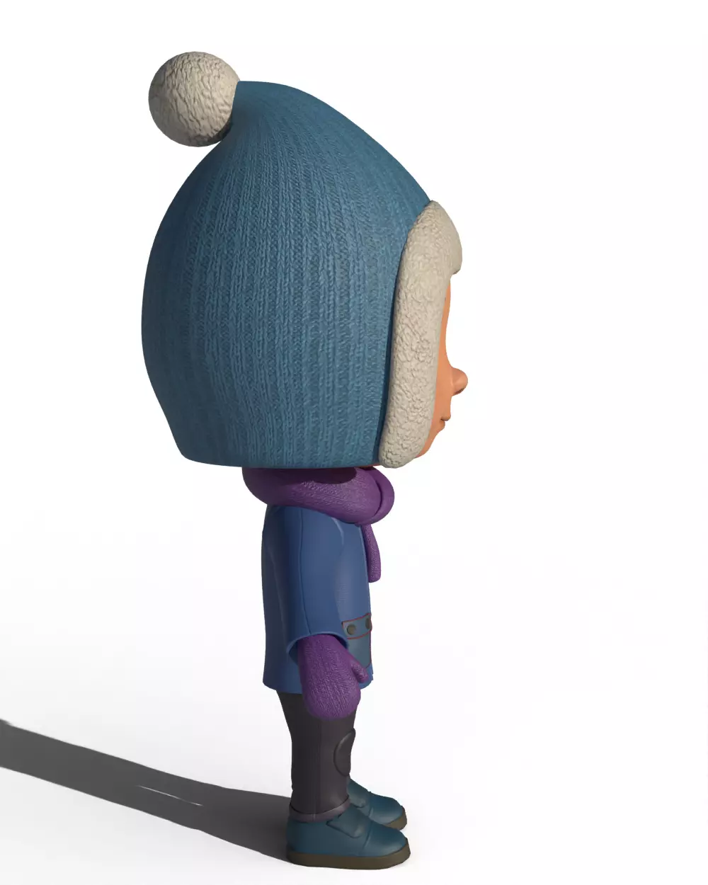Cartoon Child Boy Winter Clothing 3D model_8