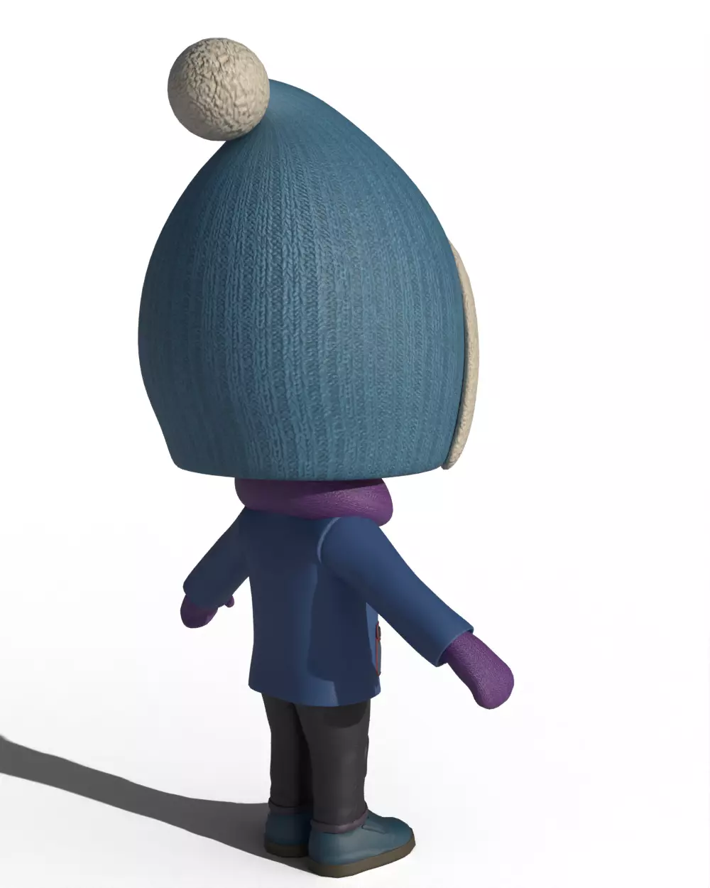 Cartoon Child Boy Winter Clothing 3D model_7