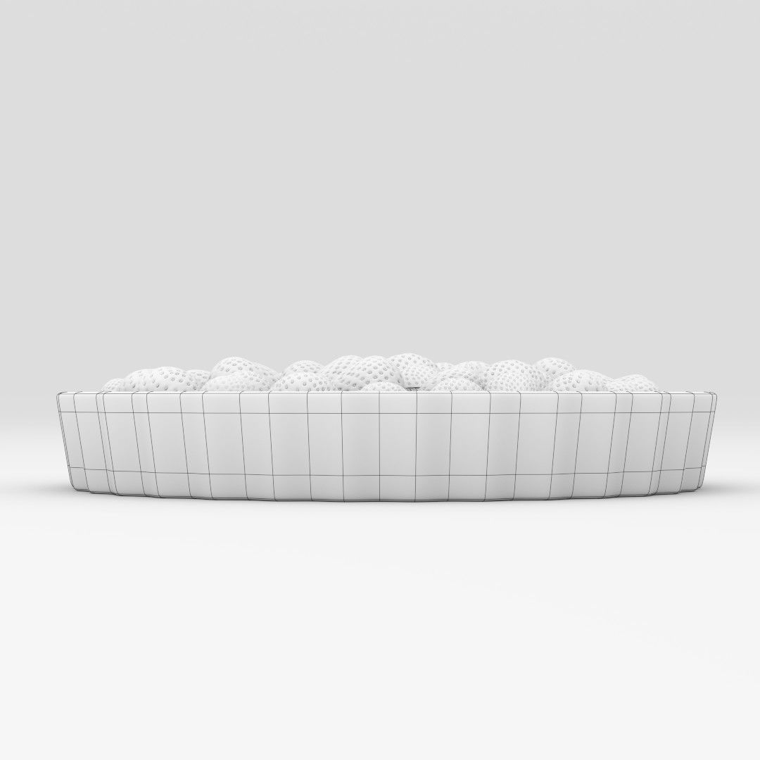 Strawberriespie strawberry tart in pie dish 3D model_5