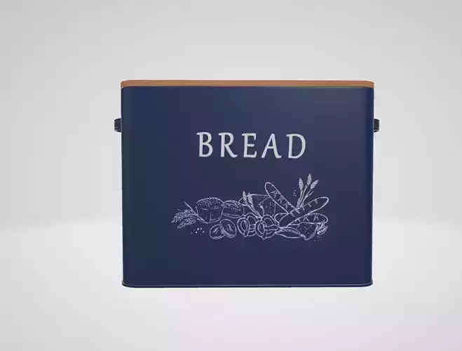 Metal Bread Box with Wooden Lid for Cutting Bread Board
