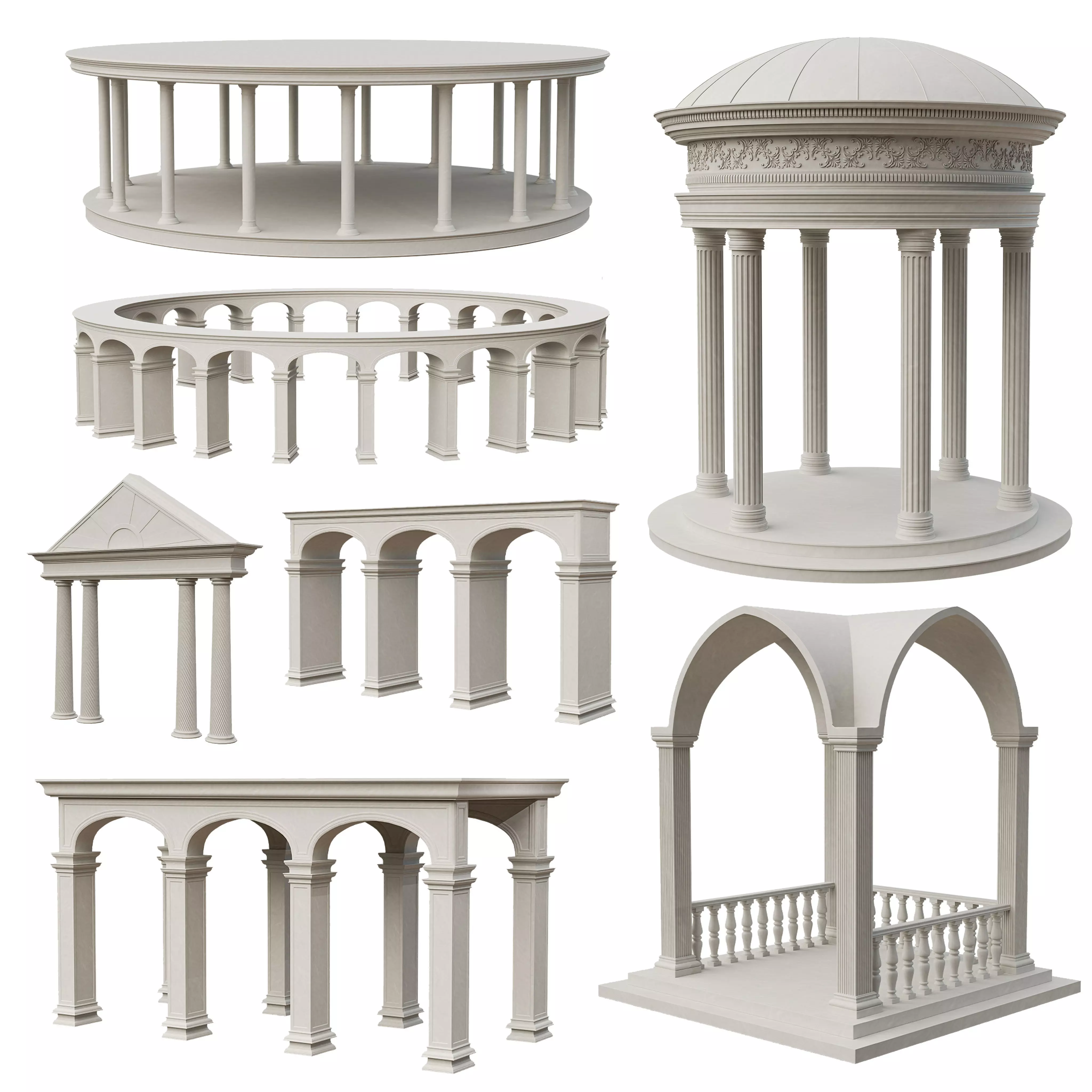 Architectural Exterior Elements Collection 3D model_0