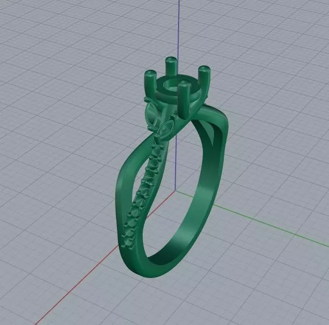 Engagement ring 3D print model_11